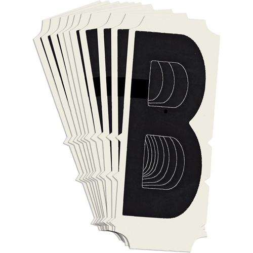 Brady 6450P-B Condensed Quick-Align&reg; Individual Gothic Number and Letter Labels, B, 2" H, Black