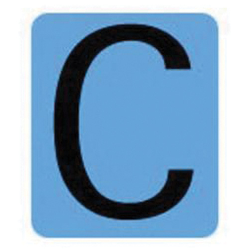 Brady 6450P-C Condensed Quick-Align&reg; Individual Gothic Number and Letter Labels, C, 2" H, Black
