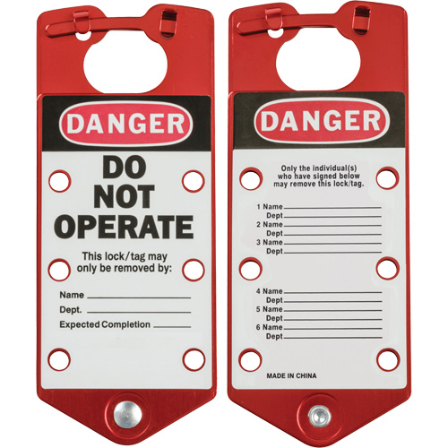 Brady 65970 Moraillons de verrouillage &eacute;tiquet&eacute;s, Rouge