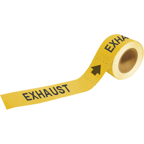 Brady 20428 "Exhaust" Pipe Marker, Self-Adhesive, 1" H x 8" W, Black on Yellow