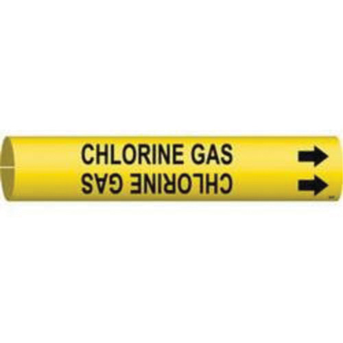 Brady 4026-A Marqueur de tuyau Chlorine Gas, &agrave; pression, 13/16" h x 13/16" la, Noir sur jaune