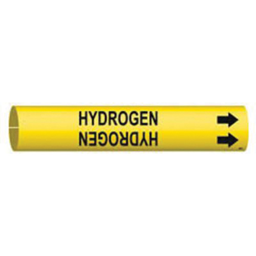 Brady 4086-A "Hydrogen" Pipe Marker, Snap-On, 13/16" H x 13/16" W, Black on Yellow