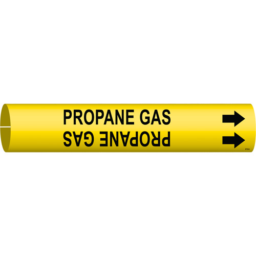 Brady 4114-A "Propane Gas" Pipe Marker, Snap-On, 13/16" H x 13/16" W, Black on Yellow