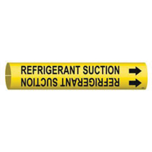 Brady 4118-A "Refrigerant Suction" Pipe Marker, Snap-On, 13/16" H x 13/16" W, Black on Yellow
