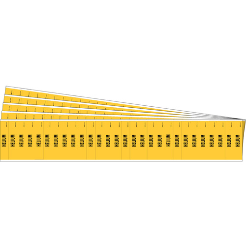 Brady 91934-PK "Helium" Semi-Conductor & Chemical Pipe Markers, Self-Adhesive, 1/2" H x 2-1/4" W, Black on Yellow