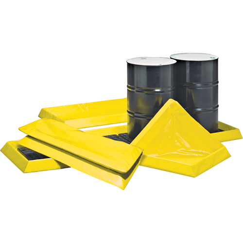 Enpac 5755-YE Spillpal Flexible Workstations Without Grates, 14 US gal. Capacity, 4' W x 2' L x 3" H, Foam Wall