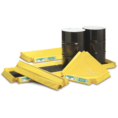 Enpac 5770-YE Spillpal Flexible Workstations Without Grates, 44 US gal. Capacity, 6' W x 4' L x 3" H, Foam Wall