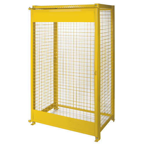 KLETON SAF837 Gas Cylinder Cabinets, 10 Cylinder Capacity, 44" W x 30" D x 74" H, Yellow