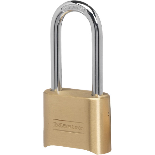 Master Lock 175LH Combination Padlock, Silver, Brass Coating, 2" Width