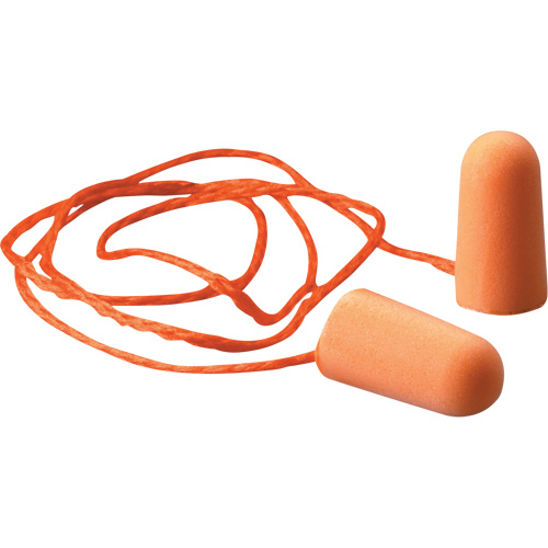 3M 1110 Bouchons d'oreilles en mousse E-A-R, Paire - Sac en poly, Avec cordon