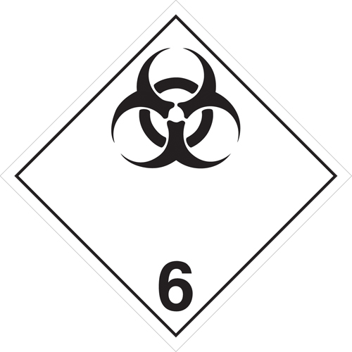 Incom Top Tape & Label TT620PS Infectious Substances Placard, Adhesive Vinyl