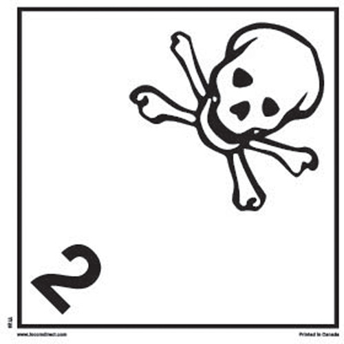 Incom Top Tape & Label TT23P TDG Shipping Labels, Class 2.3, Toxic Gases, Paper