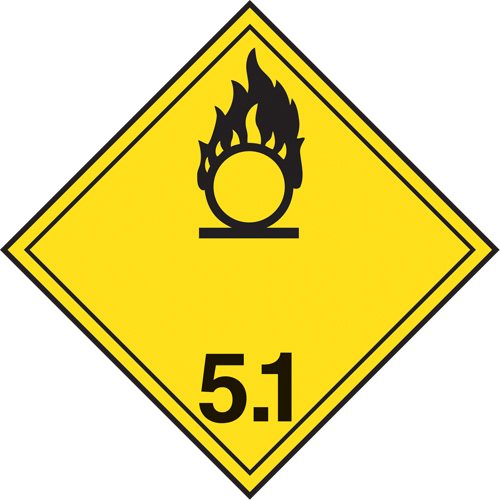 Incom Top Tape & Label TT51P TDG Shipping Labels, Class 5.1, Oxidizing Substances, Paper