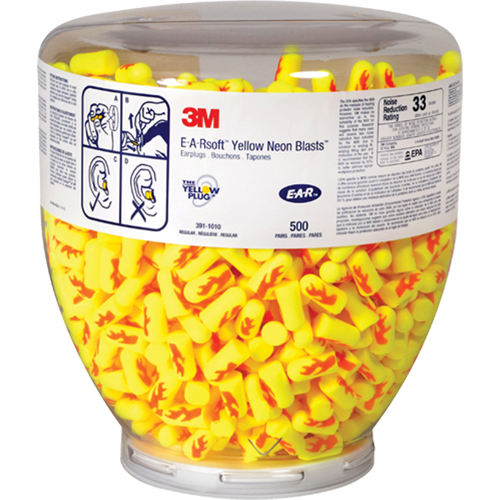 3M 391-1010 E-A-Rsoft Yellow Neons Earplugs, Bulk - Canister