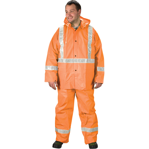 WASIP LTD. R401O61 V&ecirc;tements de pluie pour la circulation Tornado, PVC, 2T-Grand, Orange haute visibilit&eacute;