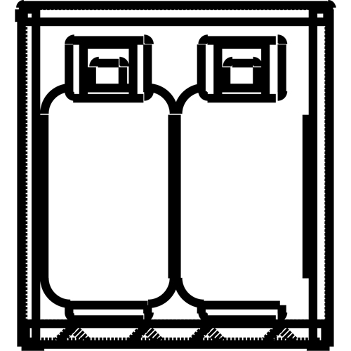 Justrite 23009 Armoires en aluminium pour bouteilles GPL, nbre de bouteilles: 4, 30" , 32" , 33-1/2" , Argent