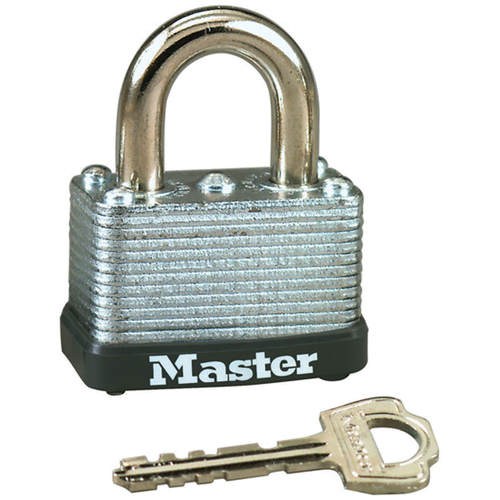 Master Lock 22KA KEY #337 Laminated Padlock, Silver, Keyed Alike, Laminated Steel, 1-1/2" Width