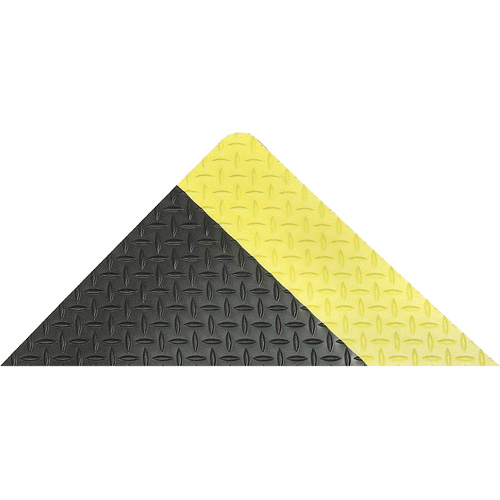 Notrax 979S0023YB Saddle Trax Anti-Fatigue & Ergonomic Floor Mat, Diamond, 2' x 3' x 1", Black/Yellow, Vinyl