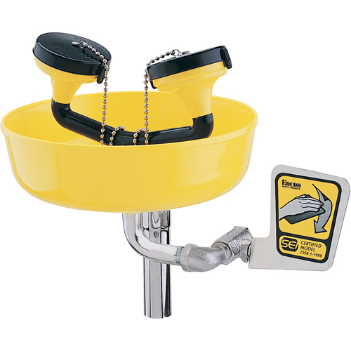 Encon 01035401 Poste de douche oculaire, Installation Support pour tuyau d'approvisionnement, Bol Plastique