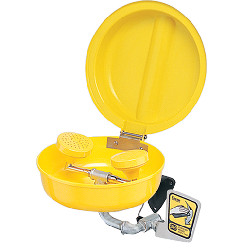 Encon 01035415PBC Eye/Face Wash With Cover, Pedestal Installation, Plastic Bowl