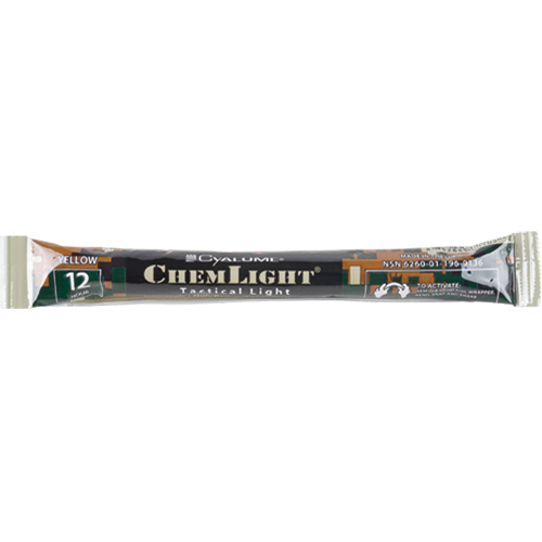 Omniglow 9-27020 6" Cyalume&reg; Lightsticks, Yellow, 12 hrs. Duration