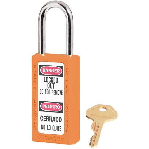 Master Lock 411ORJ Cadenas Zenex s&eacute;rie 411, Cadenas de s&eacute;curit&eacute;, Cl&eacute;s diff&eacute;rentes, Thermoplastique, Largeur de 1-1/2"