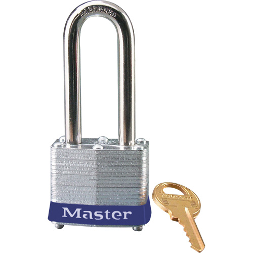 Master Lock 3LHBLU Series 3 Safety Padlock, Blue, Keyed Different, Laminated Steel, 1-9/16" Width