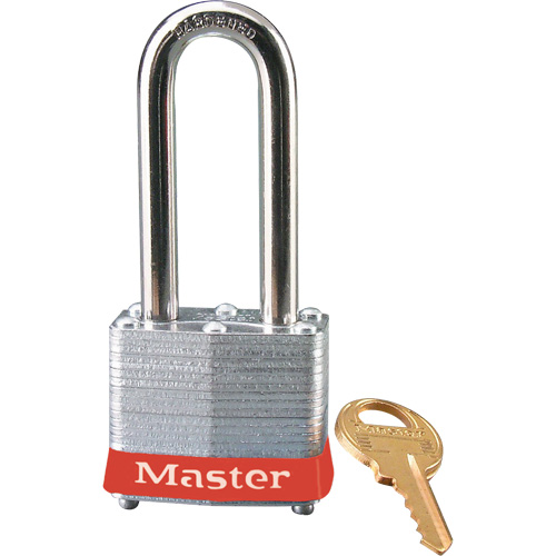 Master Lock 3LHRED Series 3 Safety Padlock, Red, Keyed Different, Laminated Steel, 1-9/16" Width