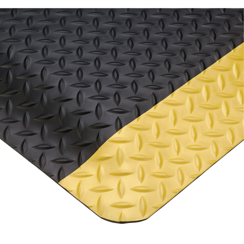 Wearwell 495.916X2X3BYL Tapis Select No 495, Losange, 2' x 3' x 9/16", Noir/Jaune, PVC