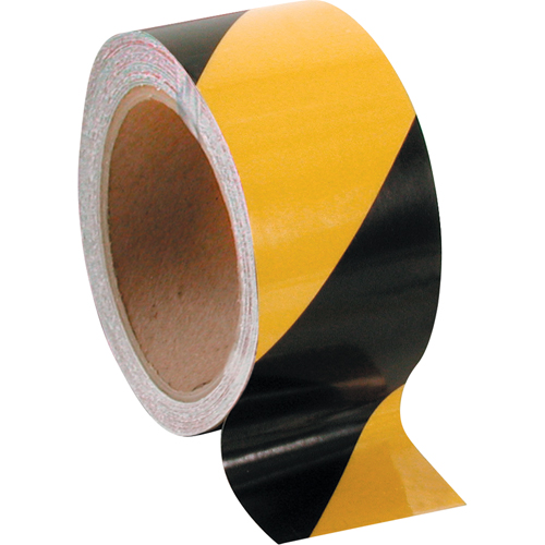 Incom Top Tape & Label WT2130 Hazard Warning Tape - Non-Laminated, 3" x 108', Vinyl, Black and Yellow