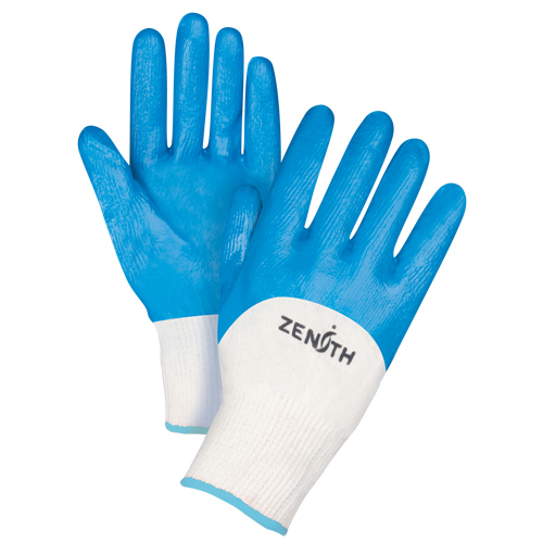 Produits de sécurité Zenith SAM649 Gants enduits et tricot&eacute;s sans coutures de poids moyen, 10/T-Grand, R&ecirc;vetement Nitrile, Calibre 13, Enveloppe en Coton