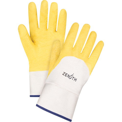 Produits de sécurité Zenith SAN435 Gants enduits au fini rugueux, 10/T-Grand, R&ecirc;vetement Latex de caoutchouc, Enveloppe en Coton