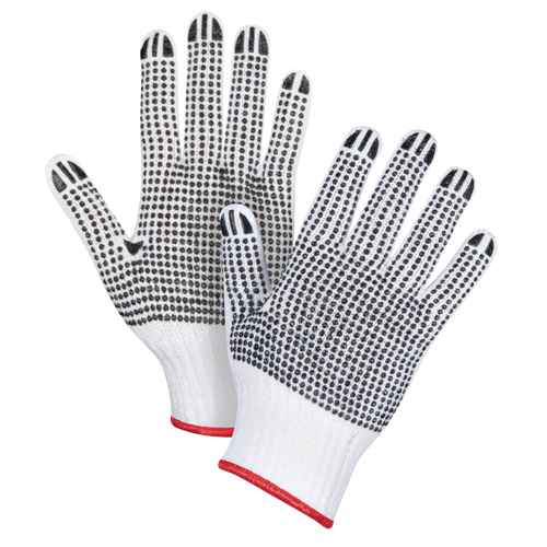 Produits de sécurité Zenith SAN493 Gants tricot&eacute;s deux c&ocirc;t&eacute;s &agrave; pois, Poly/coton, Deux c&ocirc;t&eacute;s, Calibre 7, Petit