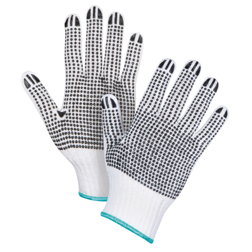 Produits de sécurité Zenith SAN496 Gants tricot&eacute;s deux c&ocirc;t&eacute;s &agrave; pois, Poly/coton, Deux c&ocirc;t&eacute;s, Calibre 7, T-Grand