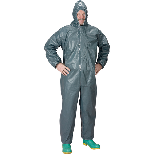 Lakeland 51130-4X Combinaison &agrave; capuchon de 2,0 mils en tissu r&eacute;sistant aux flammes et aux produits chimiques, 4T-Grand, Gris, Tissu ignifug&eacute;