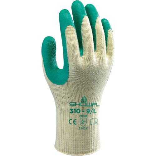 Showa 310GXL-10 Gants en tricot de coton de calibre 10, 10/T-Grand, R&ecirc;vetement Latex de caoutchouc, Calibre 10, Enveloppe en Polyester/Coton