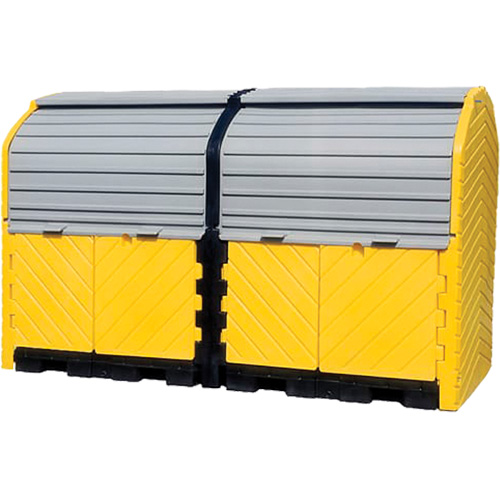 Ultratech 9650 Ultra-Hard Top Plus Spill Pallets Without Drain, 126" L x 62" W x 79" H, 18000 lbs. Load Capacity