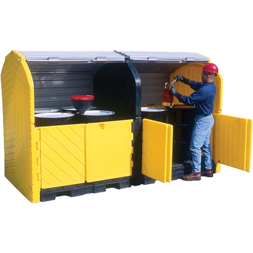 Ultratech 9650 Ultra-Hard Top Plus Spill Pallets Without Drain, 126" L x 62" W x 79" H, 18000 lbs. Load Capacity