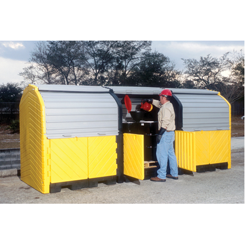 Ultratech 9652 Ultra-Hard Top Plus Spill Pallets Without Drain, 188" L x 62" W x 79" H, 27000 lbs. Load Capacity