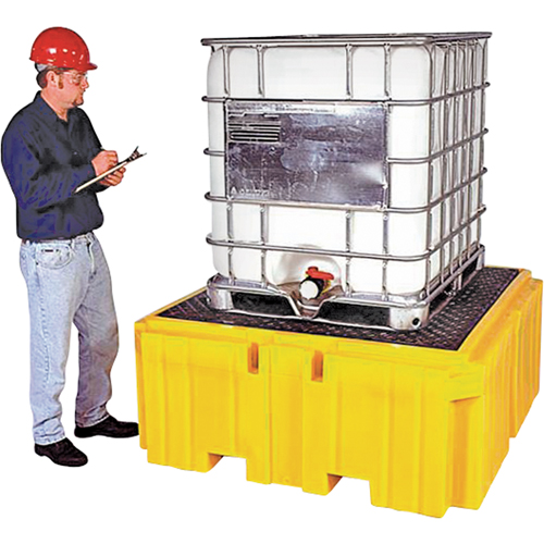 Ultratech 1158 IBC Spill Pallet Plus&reg; With Drain, 365 US gal. Spill Capacity, 62" x 62" x 28"