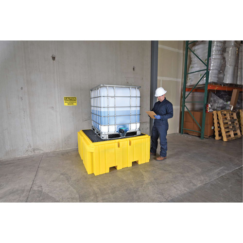 Ultratech 1158 IBC Spill Pallet Plus&reg; With Drain, 365 US gal. Spill Capacity, 62" x 62" x 28"