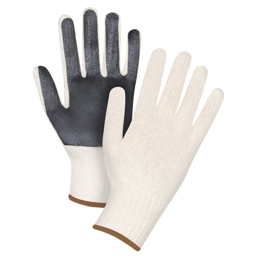 Zenith Safety Products SAP213 Palm-Coated String Knit Gloves, Poly/Cotton, Single Sided, 7 Gauge, Large