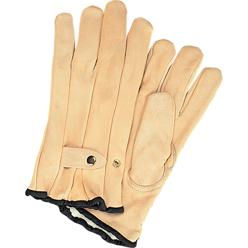 Zenith Safety Products SAP217 Winter-Lined Ropers Gloves, Large, Grain Cowhide Palm, Fleece Inner Lining