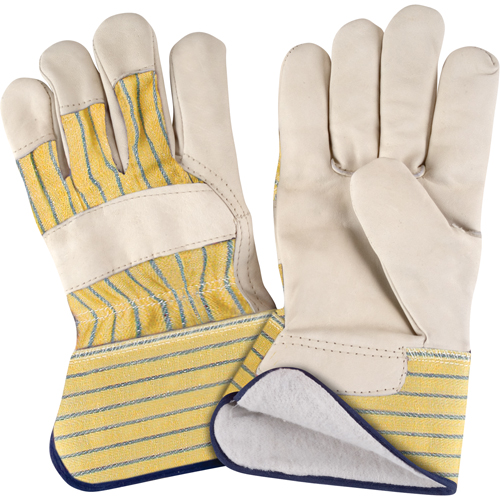 Produits de sécurité Zenith SAP245 Gant pour ajusteur doubl&eacute;s pour l'hiver r&eacute;sistant &agrave; l'abrasion, T-Grand, Paume en Cuir fleur de vache, Doublure en Molleton de coton