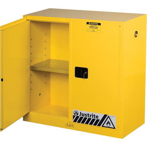 Justrite 893000 Sure-Grip&reg; Ex Flammable Storage Cabinets, 30 gal., 2 Door, 43" W x 44" H x 18" D