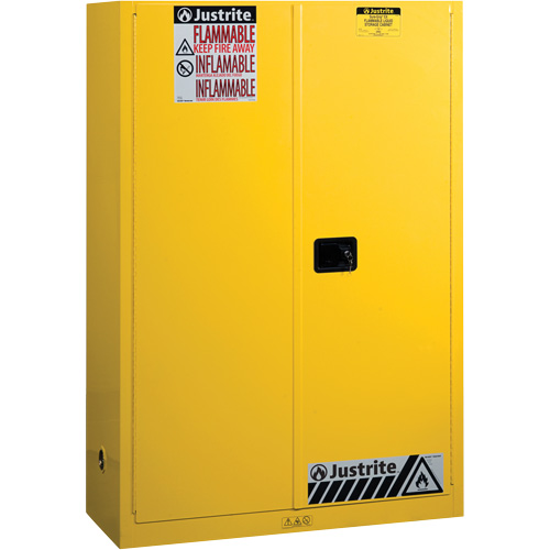 Justrite 894500 Sure-Grip&reg; Ex Flammable Storage Cabinets, 45 gal., 2 Door, 43" W x 65" H x 18" D