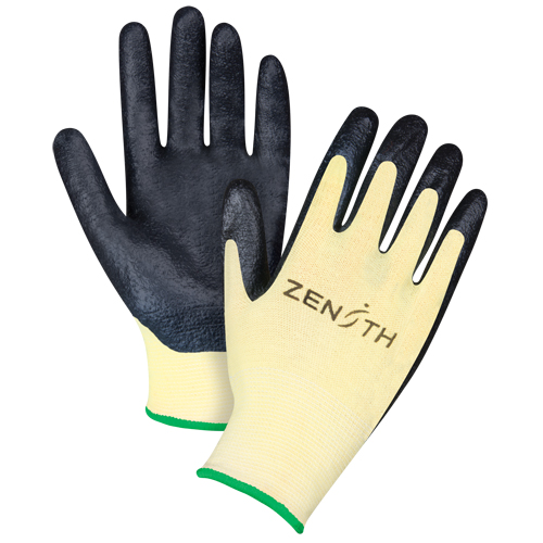 Produits de sécurité Zenith SAP923 Gants r&eacute;sistants &agrave; la coupe avec prise sup&eacute;rieure, Taille Moyen/8, Calibre 13, Rev&ecirc;tement Mousse de nitrile, Enveloppe en Aramide, ANSI/ISEA 105 niveau 3/EN 388 niveau 5