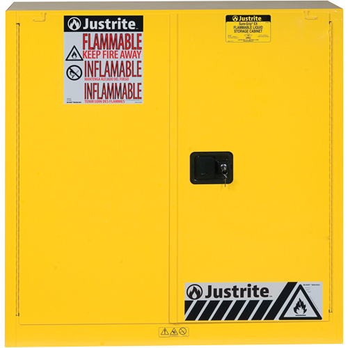 Justrite 893020 Sure-Grip&reg; Ex Flammable Storage Cabinets, 30 gal., 2 Door, 43" W x 44" H x 18" D