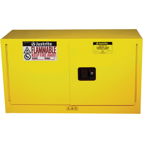 Justrite 891700 Sure-Grip&reg; EX Piggyback Flammable Safety Cabinet, 17 gal., 2 Door, 43" W x 24" H x 18" D