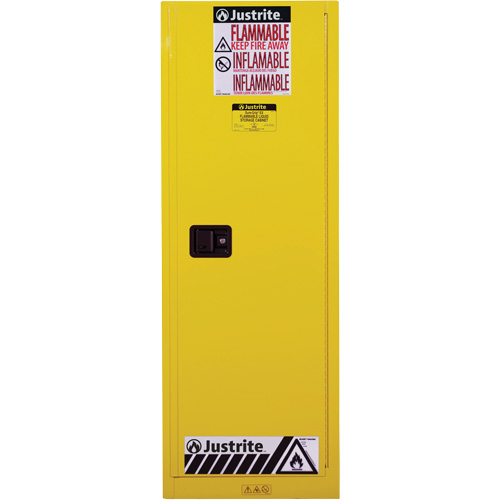 Justrite 892200 Armoire de s&eacute;curit&eacute; pour produits inflammables EX Slimline Sure-Grip , 22 gal., 1 Porte(s), 23,25" La x 65" h x 18" p